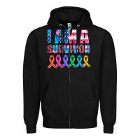 Black i am a survivor with all cancer ribbons Zipper Hoodie - AdoDesignShop