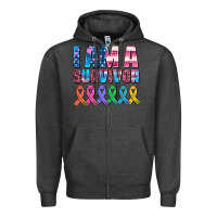 Charcoal Heather i am a survivor with all cancer ribbons Zipper Hoodie - AdoDesignShop