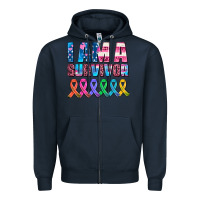 Navy i am a survivor with all cancer ribbons Zipper Hoodie - AdoDesignShop
