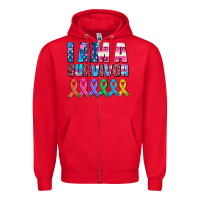 Red i am a survivor with all cancer ribbons Zipper Hoodie - AdoDesignShop