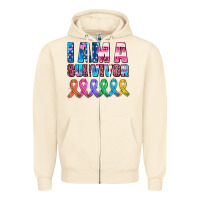 Sandshell i am a survivor with all cancer ribbons Zipper Hoodie - AdoDesignShop