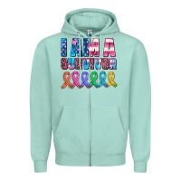 I Am A Survivor With All Cancer Ribbons Zipper Hoodie | Teevron