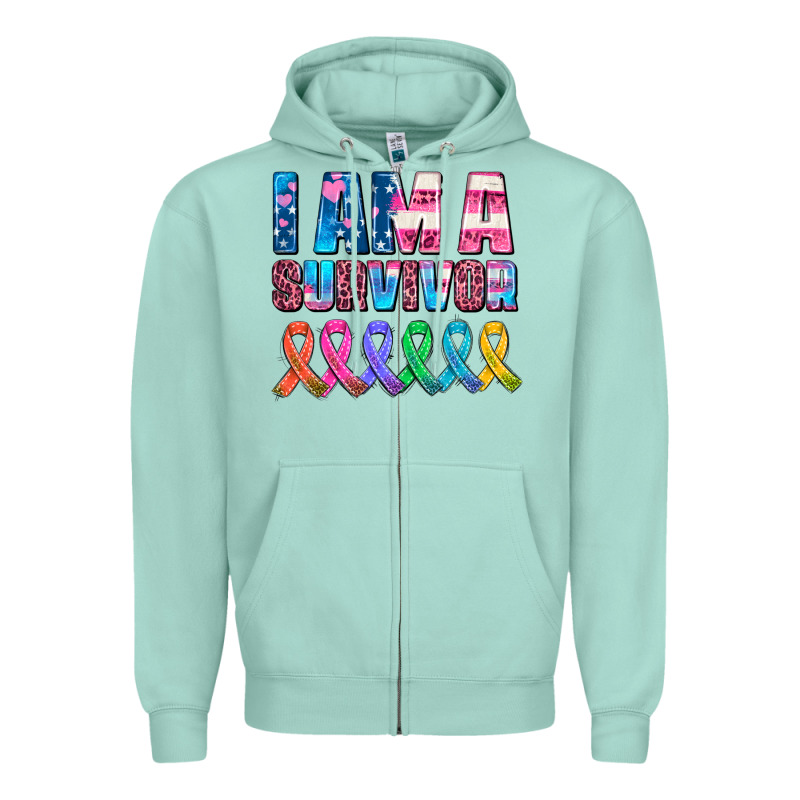 I Am A Survivor With All Cancer Ribbons Zipper Hoodie by AdoDesignShop | Teevron