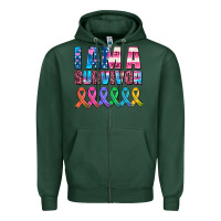 Sports Green i am a survivor with all cancer ribbons Zipper Hoodie - AdoDesignShop