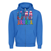 True Royal i am a survivor with all cancer ribbons Zipper Hoodie - AdoDesignShop