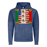 Vintage Denim American flag mexico flag sunflower cactus Vintage Hoodie - JahusDesignShop