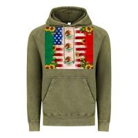 Vintage Olive American flag mexico flag sunflower cactus Vintage Hoodie - JahusDesignShop