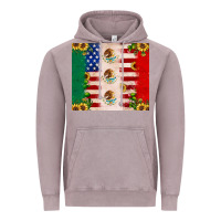 Vintage Zinc American flag mexico flag sunflower cactus Vintage Hoodie - JahusDesignShop