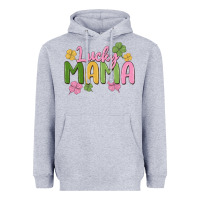 Heather Grey lucky mama Heavyweight Hoodie - MaliasSmallBusiness