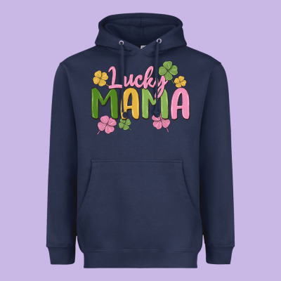 Lucky Mama Heavyweight Hoodie Designed By Maliassmallbusiness