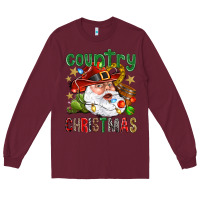Burgundy Country Christmas Long Sleeve Tee - BundleAndBundleShop