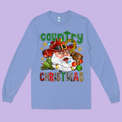 Country Christmas Long Sleeve Tee Designed By Bundleandbundleshop