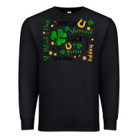 Black st. patricks day doodle Premium Sweatshirt - MaliasSmallBusiness