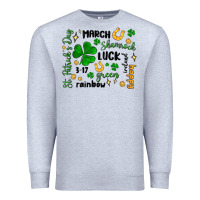Heather Grey st. patricks day doodle Premium Sweatshirt - MaliasSmallBusiness