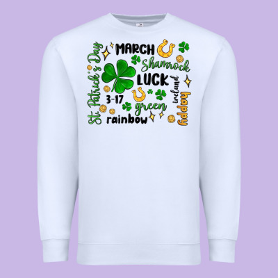 St. Patricks Day Doodle Premium Sweatshirt Designed By Maliassmallbusiness