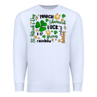 White st. patricks day doodle Premium Sweatshirt - MaliasSmallBusiness