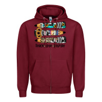 Burgundy western pencils teach love inspire Zipper Hoodie - JahusDesignShop