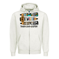 Oatmeal Heather western pencils teach love inspire Zipper Hoodie - JahusDesignShop
