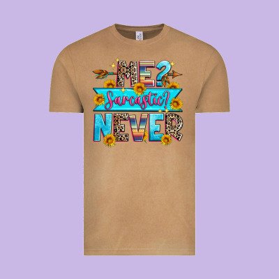 Me Sarcastic Never Vintage Tee Designed By Zillion Design Studio