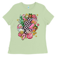 Matcha pink christmas lightning bolt Ladies Tee - AdoDesignShop