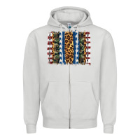 Dove Grey usa army pattern brushstroke Zipper Hoodie - Artiststas