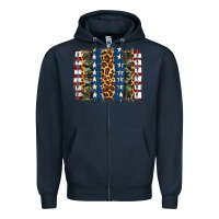 Navy usa army pattern brushstroke Zipper Hoodie - Artiststas