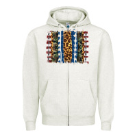 Oatmeal Heather usa army pattern brushstroke Zipper Hoodie - Artiststas