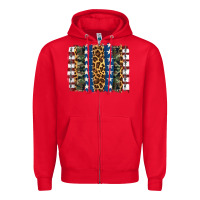 Red usa army pattern brushstroke Zipper Hoodie - Artiststas