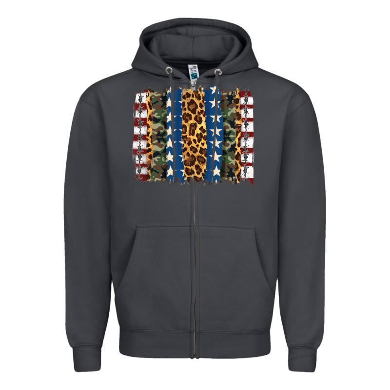 Usa Army Pattern Brushstroke Zipper Hoodie by Artiststas | Teevron