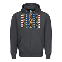 Smoke usa army pattern brushstroke Zipper Hoodie - Artiststas