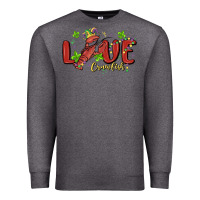 Charcoal Heather mardi gras love crawfish Premium Sweatshirt - MaliasSmallBusiness