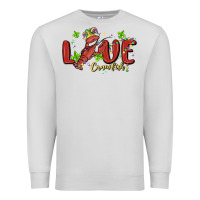 Dove Grey mardi gras love crawfish Premium Sweatshirt - MaliasSmallBusiness
