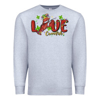 Heather Grey mardi gras love crawfish Premium Sweatshirt - MaliasSmallBusiness