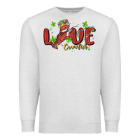 Oatmeal Heather mardi gras love crawfish Premium Sweatshirt - MaliasSmallBusiness