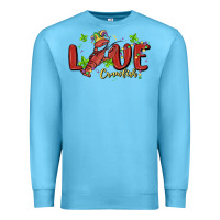 Ocean Blue mardi gras love crawfish Premium Sweatshirt - MaliasSmallBusiness