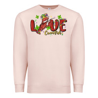 Pale Pink mardi gras love crawfish Premium Sweatshirt - MaliasSmallBusiness
