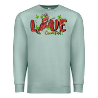 Seafoam mardi gras love crawfish Premium Sweatshirt - MaliasSmallBusiness