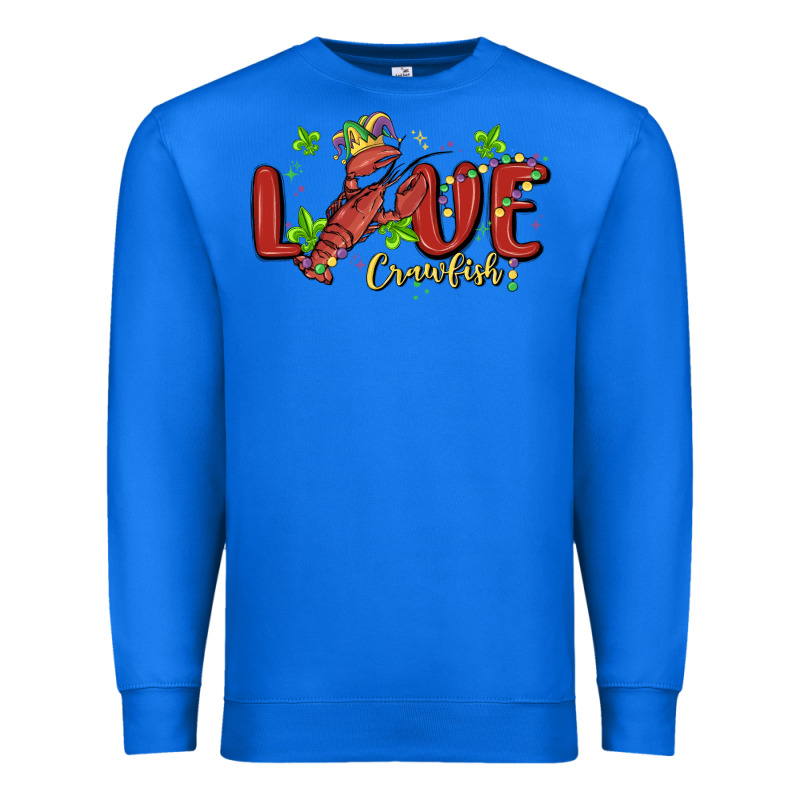Mardi Gras Love Crawfish Premium Sweatshirt by MaliasSmallBusiness | Teevron
