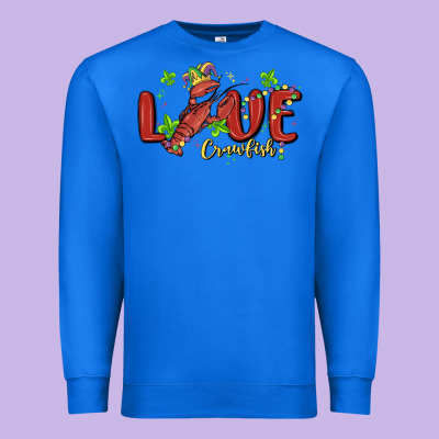 Mardi Gras Love Crawfish Premium Sweatshirt Designed By Maliassmallbusiness