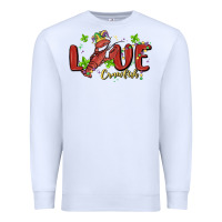 White mardi gras love crawfish Premium Sweatshirt - MaliasSmallBusiness