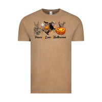 Vintage Coffee Peace Love Halloween Vintage Tee - texasbilliewilder