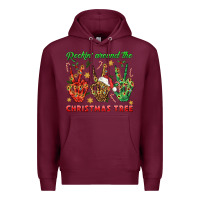 Burgundy Rockin' Around The Christmas Tree Premium Hoodie - BundleAndBundleShop