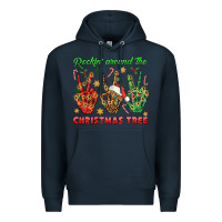Navy Rockin' Around The Christmas Tree Premium Hoodie - BundleAndBundleShop