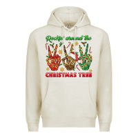 Oatmeal Heather Rockin' Around The Christmas Tree Premium Hoodie - BundleAndBundleShop