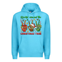 Ocean Blue Rockin' Around The Christmas Tree Premium Hoodie - BundleAndBundleShop