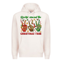 Pale Pink Rockin' Around The Christmas Tree Premium Hoodie - BundleAndBundleShop