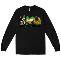 Black peace love st patricks Long Sleeve Tee - AdoDesignShop