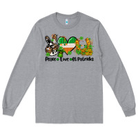Heather Grey peace love st patricks Long Sleeve Tee - AdoDesignShop
