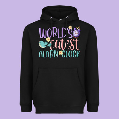 World's Cutest Alarm Clock Heavyweight Hoodie Designed By Maliassmallbusiness