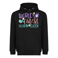 Black world's cutest alarm clock Heavyweight Hoodie - MaliasSmallBusiness